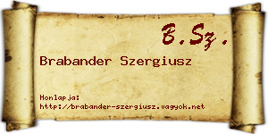 Brabander Szergiusz névjegykártya
